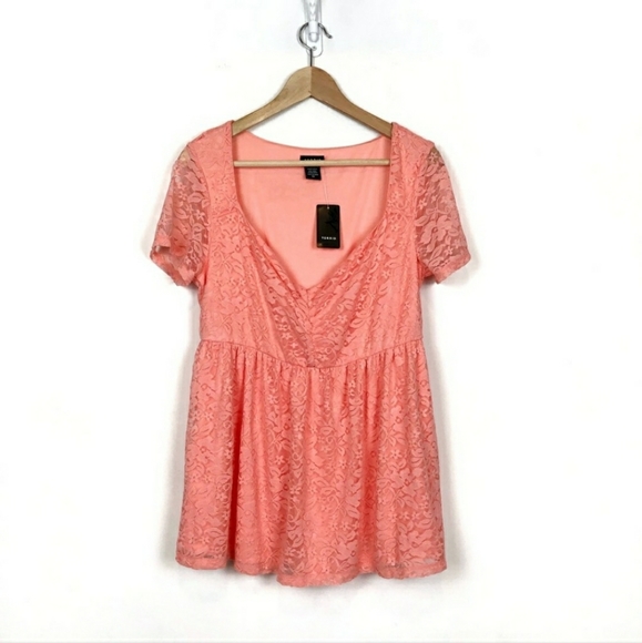 Torrid | 0X | Boho Peach Lace NWT Blouse - Picture 5 of 6